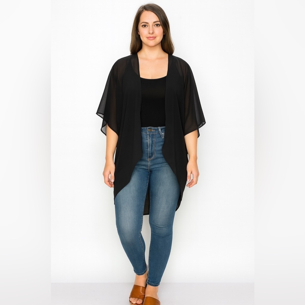 Sheer Black Kimono Cardigan